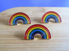 Set 3 LGBT Bright Rainbow Shape Gay Pride Trans LGBTQ Enamel Lapel Pin Badges picture