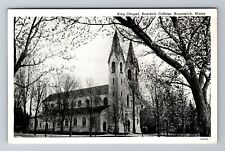 Brunswick ME-Maine, King Chapel, Bowdoin College, Antique Vintage Postcard picture