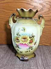 Vintage Austrian Double Handle Vase w/ Ruffled Rim 8