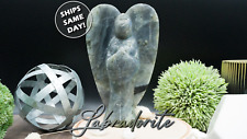 Natural Labradorite Crystal Praying Guardian Angel Figurine Carving Decor Gift picture