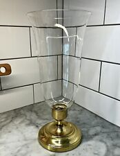 Vintage Victorian Candle Holder - Brass Base, Glass Shade picture
