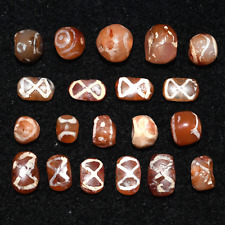 Genuine 20 Ancient Etched Carnelian Beads over 1500 Years Old in Good Condition picture
