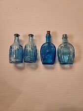 Vintage Glass Miniature Wheaton Bitters Bottles 4 Blue Horseshoe Barrell Taiwan picture