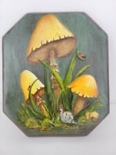 Mushroom Ladybug Snail Vintage Hand painted Wall Plaque Wall Decor 70s MCM picture