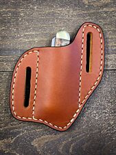 Custom leather pancake sheath holster fits Buck Trapper Case Stockman USA Made picture
