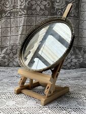 Antique/VTG Ornate Round Footed Design Mirror Dresser Vanity Tray Shabby Chic picture