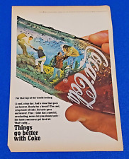 1968 COCA-COLA ORIGINAL COLOR PRINT AD 