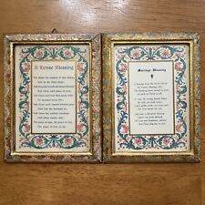 VINTAGE MARRIAGE & HOUSE BLESSINGS FRAMED PRINTS ITALY picture