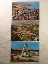 3x Ak Postcard Zurich Flugaufnahme City Brewery Hürlimann Aqui-Brunnen picture