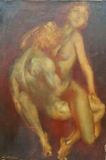 Original Oil Painting on canvas Erotic Nudes Portrait Ukrainian Artist Signed picture