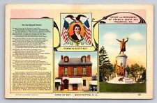 Francis Scott Key Grave & Monument Frederick Maryland Unposted Linen Postcard picture
