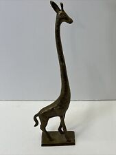 Vintage 12 in Brass Giraffe Figurine Made in India picture