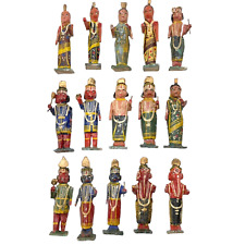 Vintage Hand Carved Hand Painted Wooden Figures India Hindu Gods Mixed Lot of 15 picture
