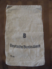German Bank Money Bag Deutsche Bundesbank-Cloth/Linen Old Style picture