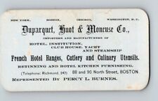RARE c1890 Duparquet Huot Moneuse Business Card Copper Pan Hotel Steamship Range picture