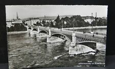 RPPC 1950's Johanniterbrücke Basel bridge Switzerland stamps postcard picture