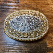 Crumrine Heavy Silver Plated Over Bronze USA Made Buckle  See Photos As Is picture