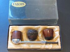 Vintage Falcon Smoking Pipe Set with 3 Bowls Boxed picture