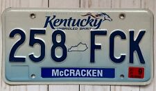 2007 Kentucky License Plate 258 FCK ha ha funny abbreviation picture