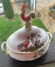 Vtg.Herend Porcelain Rothschild Sugar Bowl Rooster Top picture