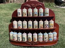 VTG Set 24 types Walt Disney Spice Jar Collection Lenox 1995 wodden Rack picture