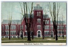 Napoleon Ohio Postcard High School Exterior View Building 1911 Vintage Antique picture