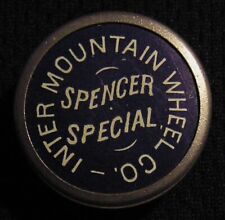 1890's INTER MOUNTAIN WHEEL SPENCER SPECIAL BICYCLE ADVERTISING BUTTON STUD PIN picture
