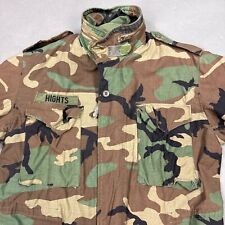 Vintage US Military Field Jacket Mens Medium Green Cold Weather Camo Woodland picture