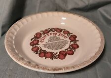 Vintage Country Harvest STONEWARE Cherry Pie Plate 11” Diameter X 1.5” Tall picture
