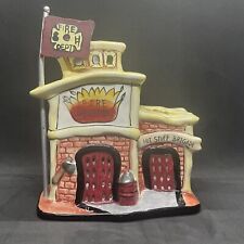 Blue Sky Candle Holder Light Fire Department Station House Heather Goldminc 2008 picture