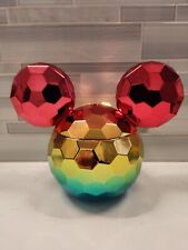 Disney Parks Mickey Mouse Rainbow Icon Tumbler Sparkle Drink Sipper Cup NO STRAW picture