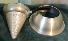 NICE OLD VINTAGE SIEVE & BASE ALUMINUM CONE STRAINER MASHER picture