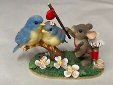 Charming Tails - Fitz & Floyd * LOVE BIRDS * Little Mouse & Bluebirds Valentine picture