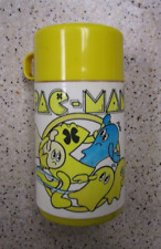 Vintage PAC-MAN And Ghosts Yellow Aladdin Thermos (1980),Midway MFG,Classic picture