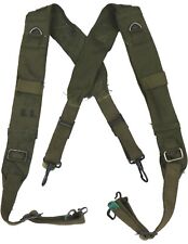 US Army WWII / Korean War M1945 Field Pack Suspenders OD Green M-45 M1944 WW2 picture