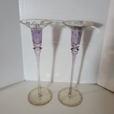 Vintage Pier 1 Exclusive Raja Hand Painted Taper Candle Holder Set NOS picture
