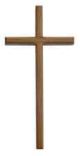 Beveled Edge Walnut Stained Wood Hanging Wall Cross for Home Decor,10 In picture
