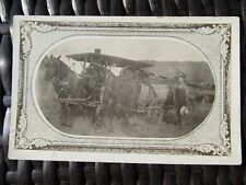 Steam Tractor with Water Wagon- RPPC picture