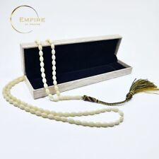 White Color Islamic Prayer Beads 99 Olive Shape Size 6x9 mm. picture