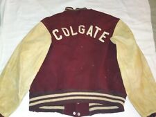 FINAL PRICE VTG Colgate University Wool and Leather Varsity Jacket HTF RARE XL picture