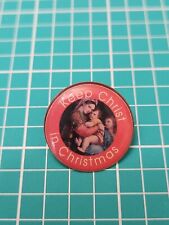  Vtg Keep Christ In Christmas Gold Tone Lapel Pin Hat Pin picture