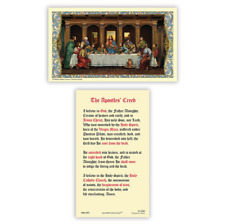 Laminated The Apostles' Creed Holy Prayer Card Catholic Last Supper Image Front picture