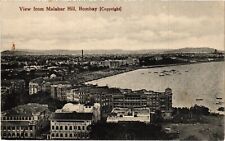 INDIA BOMBAY VIEW FROM MALABAR HILL PC, Vintage Postcard (b52815) picture