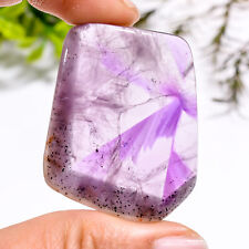 66.50Cts. Natural Trapiche Amethyst Slice 40X32X5 mm Fancy Cab Loose Gemstone picture