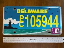 Rare 2003 Delaware License Plate Tag PC 105944 Lighthouse Beach Scene picture