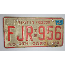 Collectable real metal license plate 1975 North Carolina 