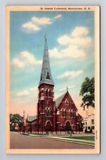 Manchester NH-New Hampshire, St Joseph Cathedral, Religion, Vintage Postcard picture