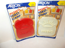 2 VINTAGE *ARJON* MAGNETIC TOAST-STAMP ~CHEERS~  STICKS TO ANY STEEL SURFACE NOS picture