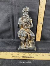 Antique Sterling Silver Moses Statue Holding Ten Commandments Marked/Tested+  picture