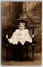 RPPC Cutest Little Girl Vera Mease in Chair Studio Portrait Postcard I24 picture